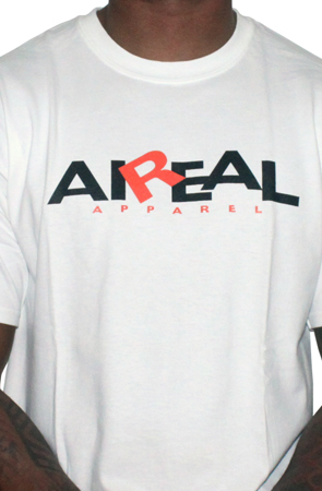 AiReal Apparel Logo Mens Tee Shirt in White - Click Image to Close